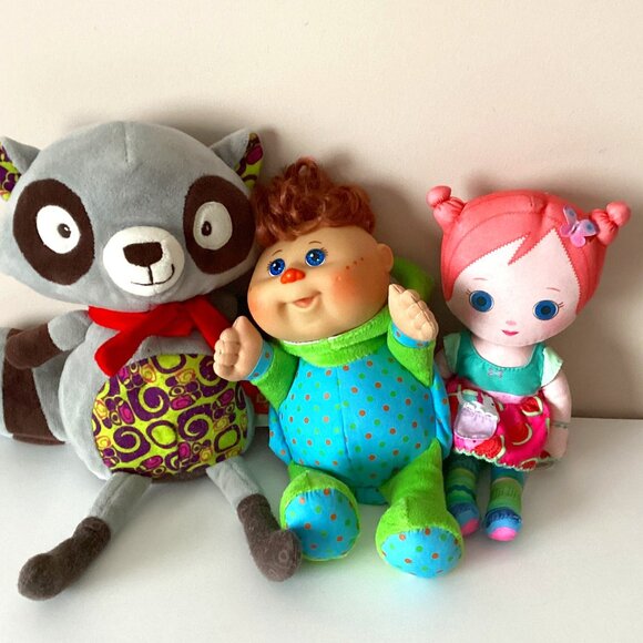 3 Kids Soft Toys Stuffed Animals Rag Doll Zapf Creations Cabbage Patch Kids - Picture 1 of 9